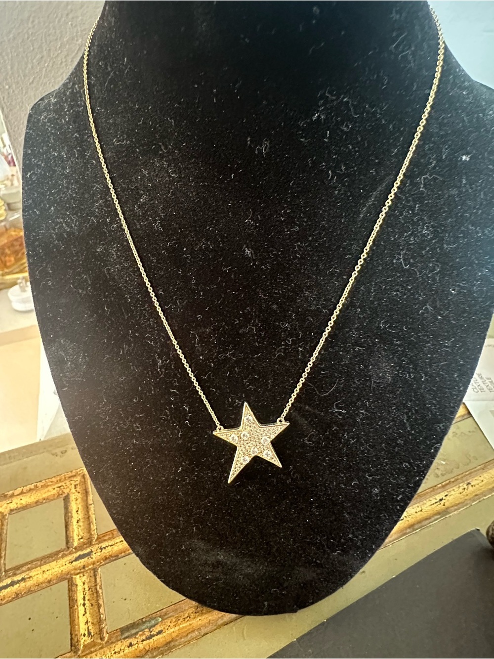 Melinda Maria Gold Star Necklace with Crystal Accent
